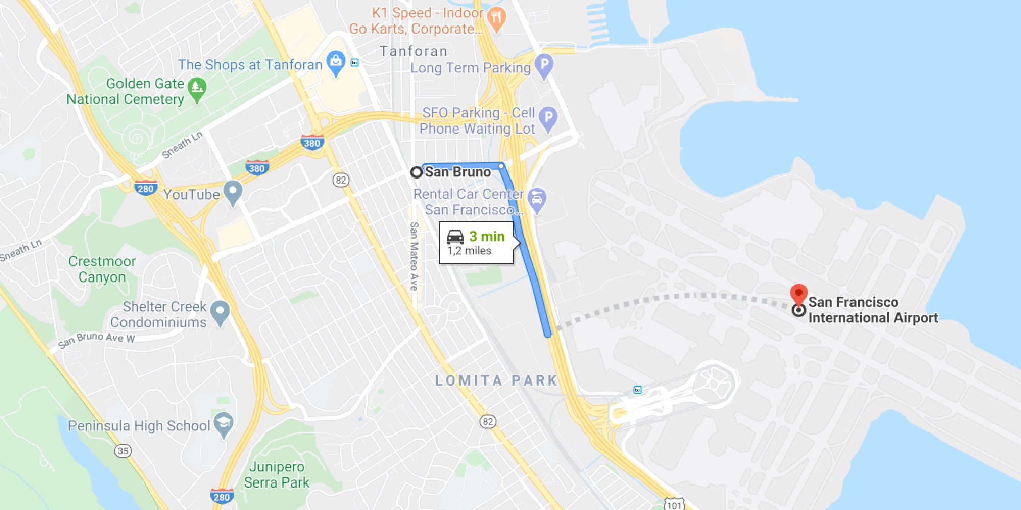 Route: Oakland - Yosemite